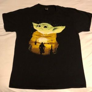 Mandalorian Child Baby Yoda Grogu black T-shirt